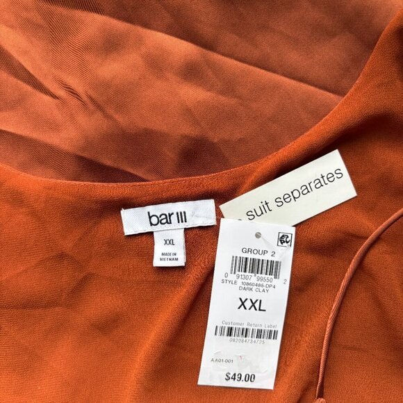 Bar III Women's Bronze Satin Spaghetti-Strap Scoop-Neck Camisole NWT - Picture 6 of 6